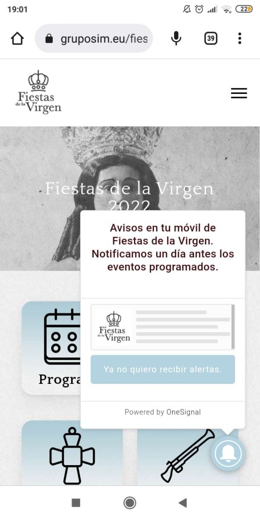 Ya no quiero recibir notificaciones.